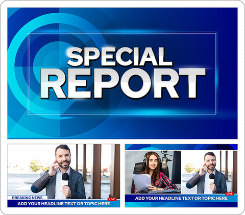 Special Report is a news theme overlay tempate package for Ecamm Live!